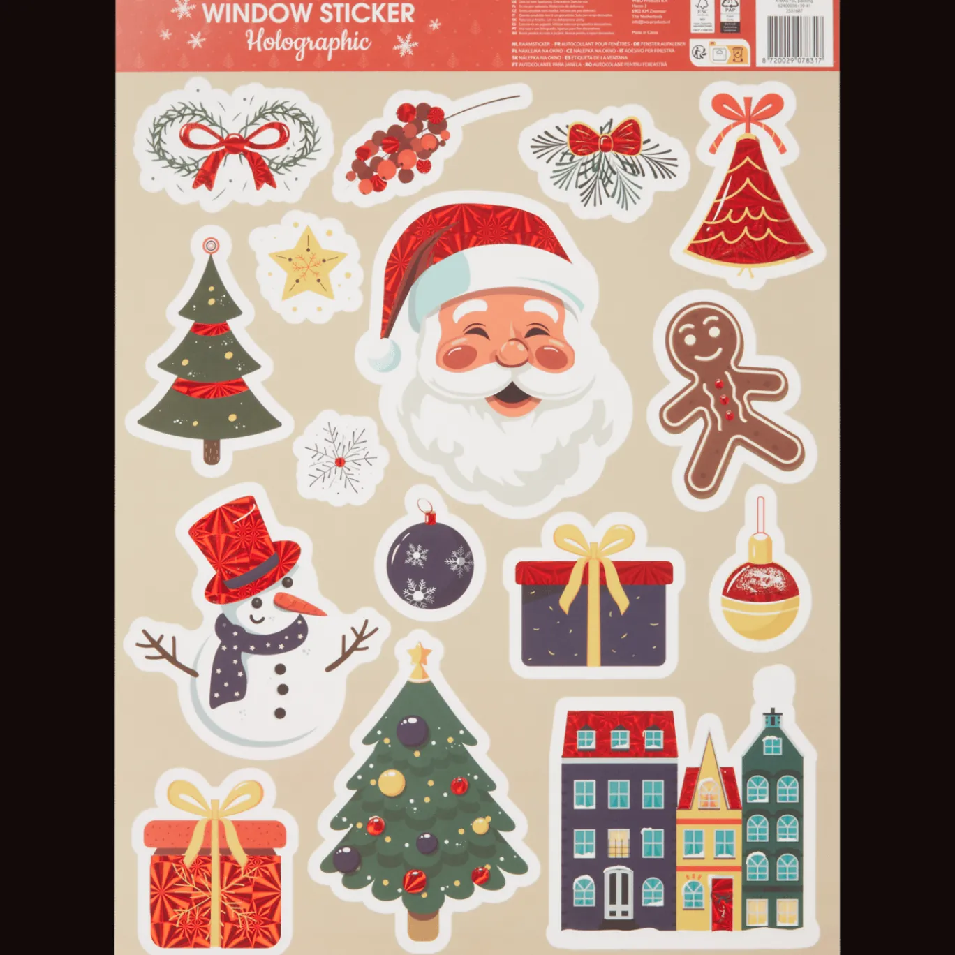 Action Autocollant de Noël pour fenêtre* Décoration Saisonnière
