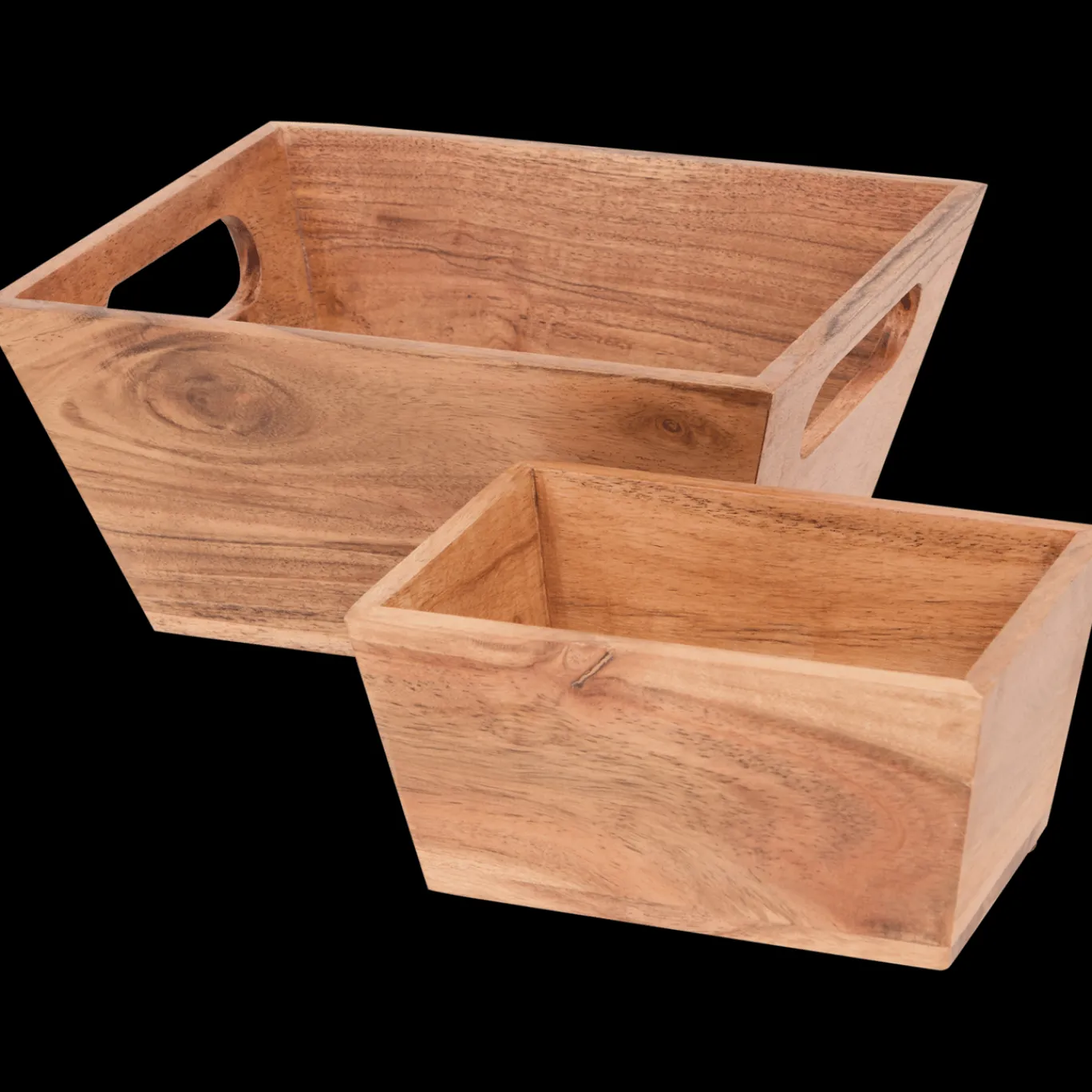 Action Boîtes de rangement en bois d’acacia* Accessoires Pour La Maison
