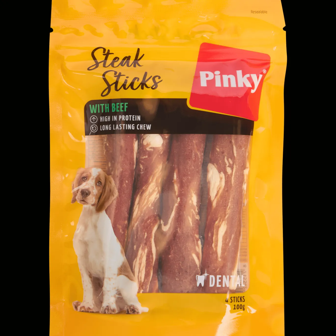 Action Bâtonnets à mâcher pour chien Pinky Steak Sticks* Alimentation
