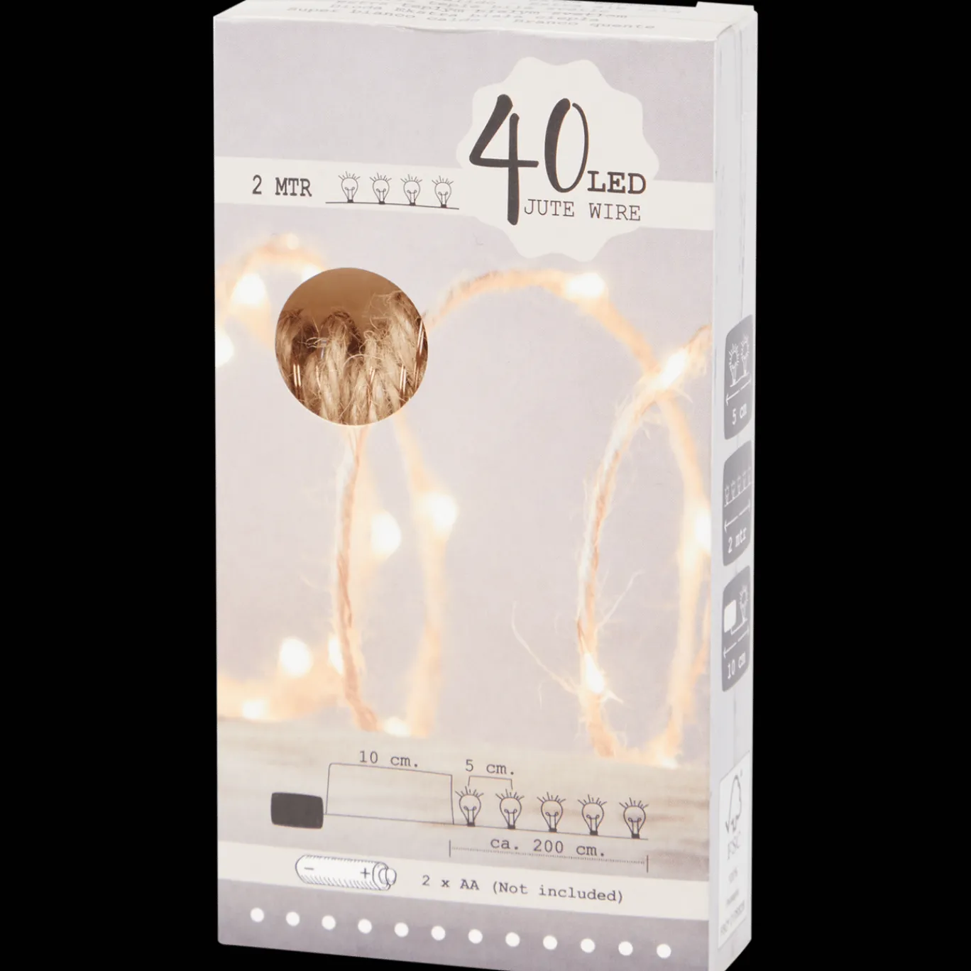 Action Corde de jute avec éclairage LED* Accessoires Pour La Maison