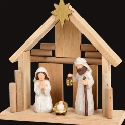 Action Crèche de Noël en bois Absolu Chic* Décoration Saisonnière