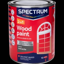 Spectrum Peinture laque satinée pour bois 2-en-1 Anthracite* Peinture
