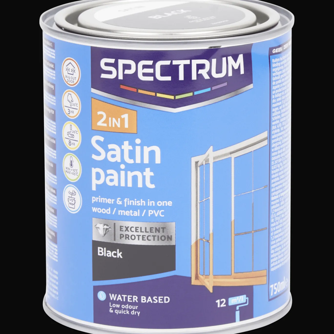 Spectrum Peinture satinée 2-en-1 Noir* Peinture