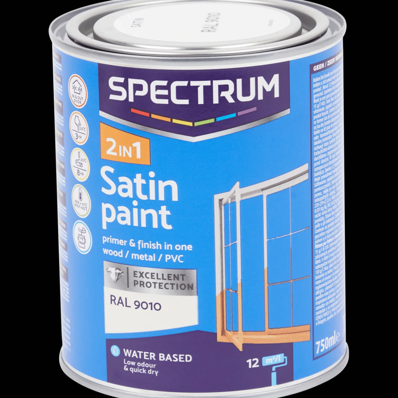 Spectrum Peinture satinée 2-en-1 RAL 9010* Peinture