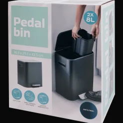 Action Poubelle à pédale double bac* Poubelles