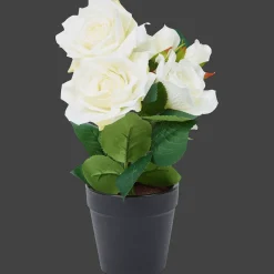 Action Rose artificielle en pot* Plantes Et Fleurs Artificielles
