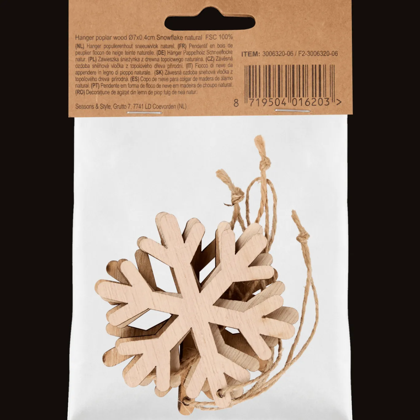 Action Suspensions de Noël en bois Seasons & Style* Décoration Saisonnière